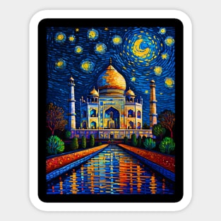 Taj Mahal in Starry Night Sticker